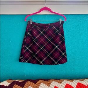 The Express Vintage 90s Plaid Mini Skirt - Red Plaid Grunge Deadstock 4/US S